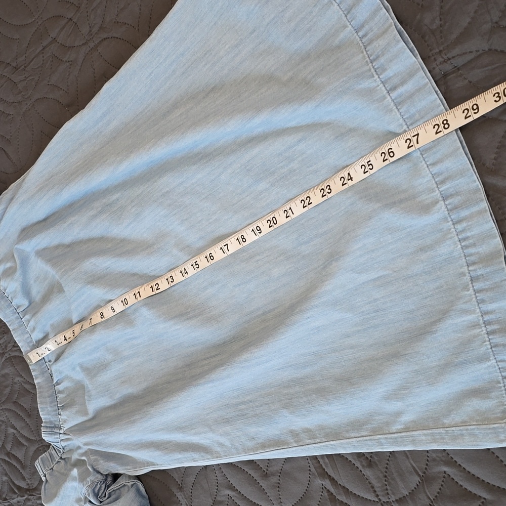 Blue Knee-Length Sundress with Puff Sleeves - Picture 6 of 9